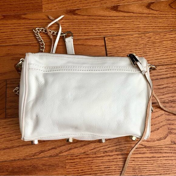 Rebecca Minkoff Leather Gold Hardware White Crossbody Handbag Women’s Size Small - Picture 3 of 12